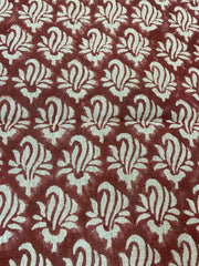 Roseline Hand Block Print Linen Fabric